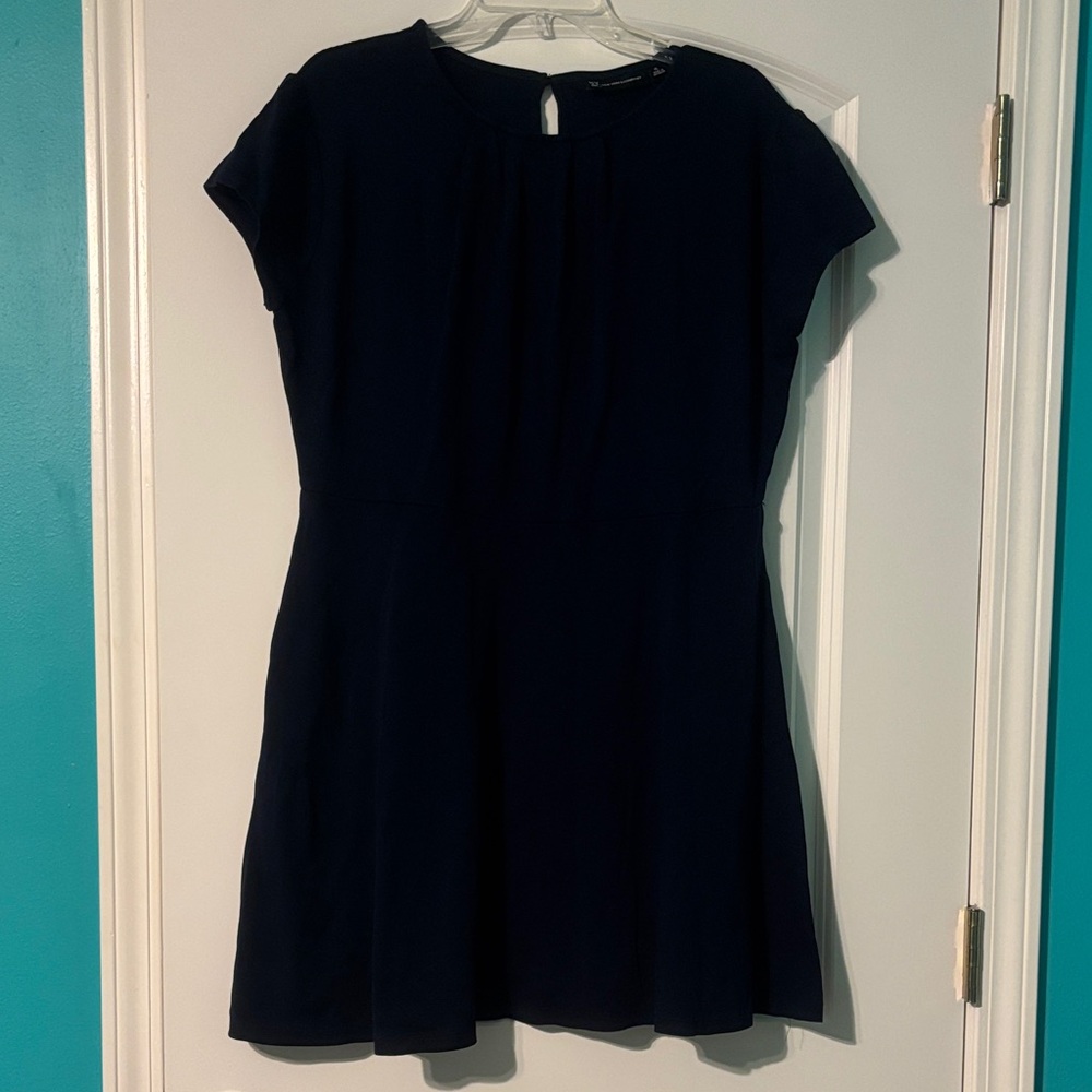 New York & Company Navy Mini Fit & Flare Dress